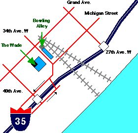 Map to Wade Stadium