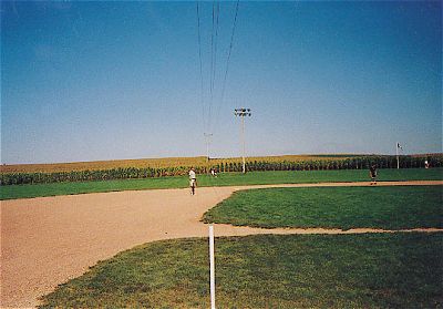 Photo of power lines over field