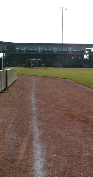 Photo looking down first base line