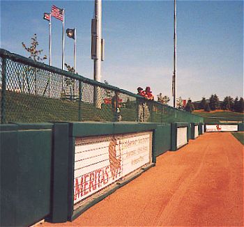 Photo of left field fence