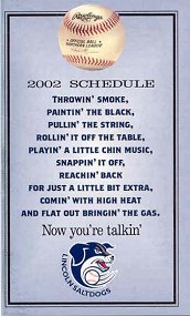 2002 Saltdog pocket schedule