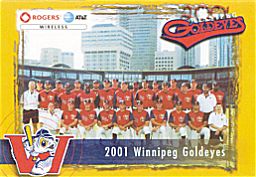2001 Winnipeg Goldeyes team card